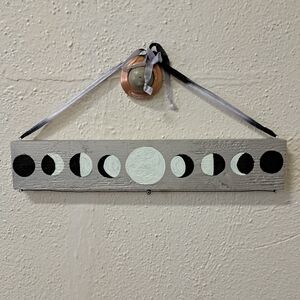 Folk Art Lunar Moon Phase Tracker In Silver